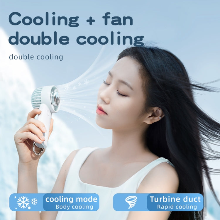 Outdoor Handheld Ice Air Conditioning Fan Astronaut Night Light Semiconductor Cooling Fan(Light Blue) - HoMEdemic™ 