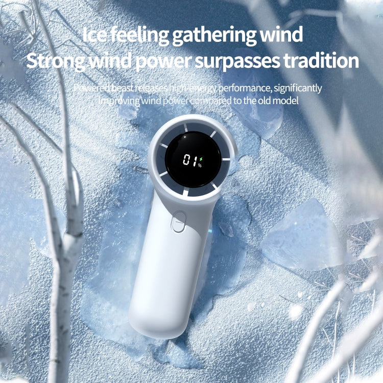 Outdoor Handheld Turbine Digital Display 100-Speed High-Speed Mini Fan, Color: Navy Blue - HoMEdemic™ 