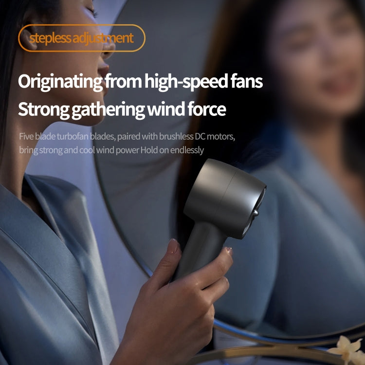 Outdoor Handheld Turbine Digital Display 100-Speed High-Speed Mini Fan, Color: Navy Blue - HoMEdemic™ 