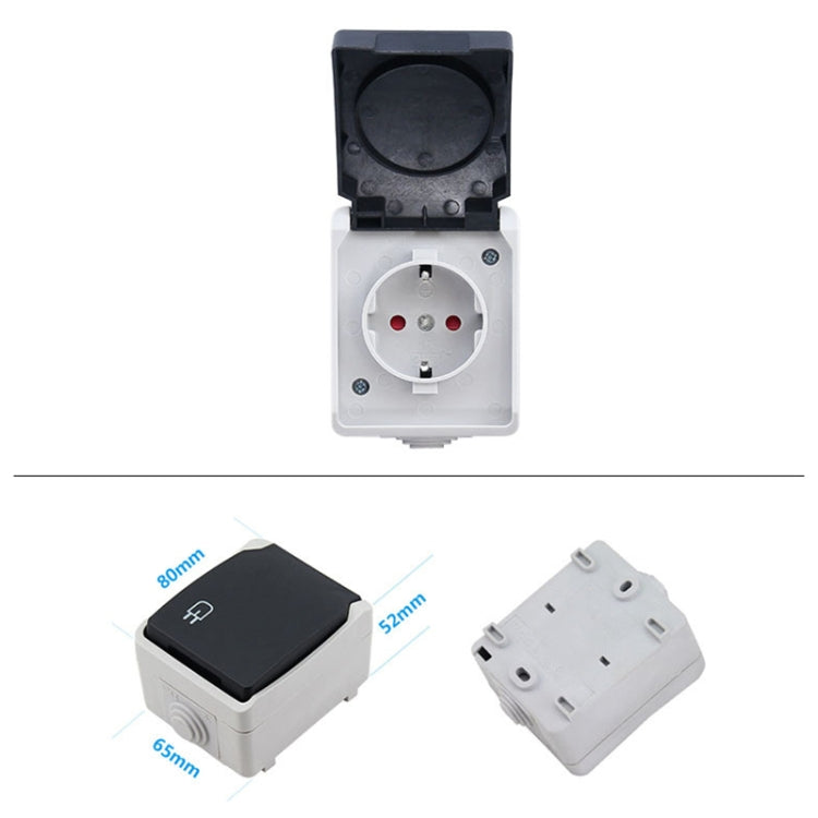 Outdoor IP44 Waterproof Power Socket with Cover, EU Plug - HoMEdemic™ 
