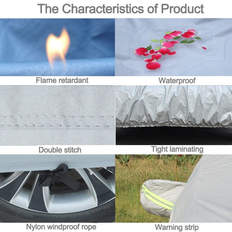 Oxford Cloth Anti-Dust Waterproof Sunproof Flame Retardant Breathable Indoor Outdoor Full Car Cover Sun UV Snow Dust Resistant Protection SUV Car Cover with Warning Strips, Fits Cars up to 4.8m(187 inch) in Length                                       ... - HoMEdemic™ 