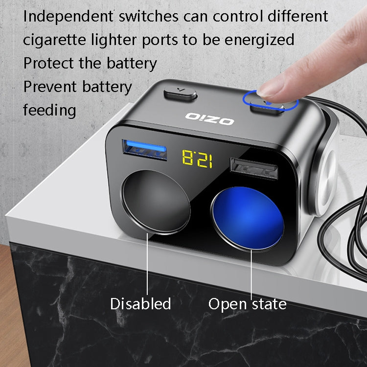 Ozio Car Charger Cigarette Lighter Conversion Plug, Model: Y48QA Black All Agreement Flash Charge - HoMEdemic™ 