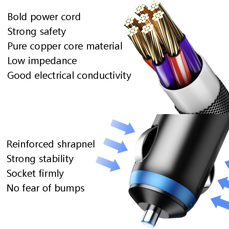 Ozio Car Charger Cigarette Lighter Conversion Plug, Model: Y48QA Black All Agreement Flash Charge - HoMEdemic™ 