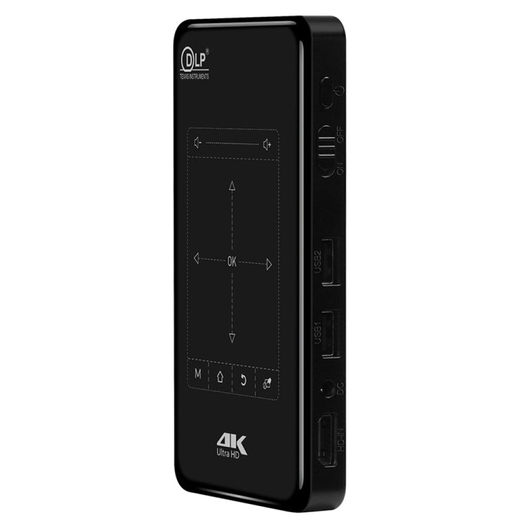 P09 Portable 4K Ultra HD DLP Mini Smart Projector with Infrared Remote Control, Amlogic S905X 4-Core A53 up to 1.5GHz Android 6.0, 1GB+8GB, Support 2.4G/5G WiFi, Bluetooth, TF Card - HoMEdemic™ 