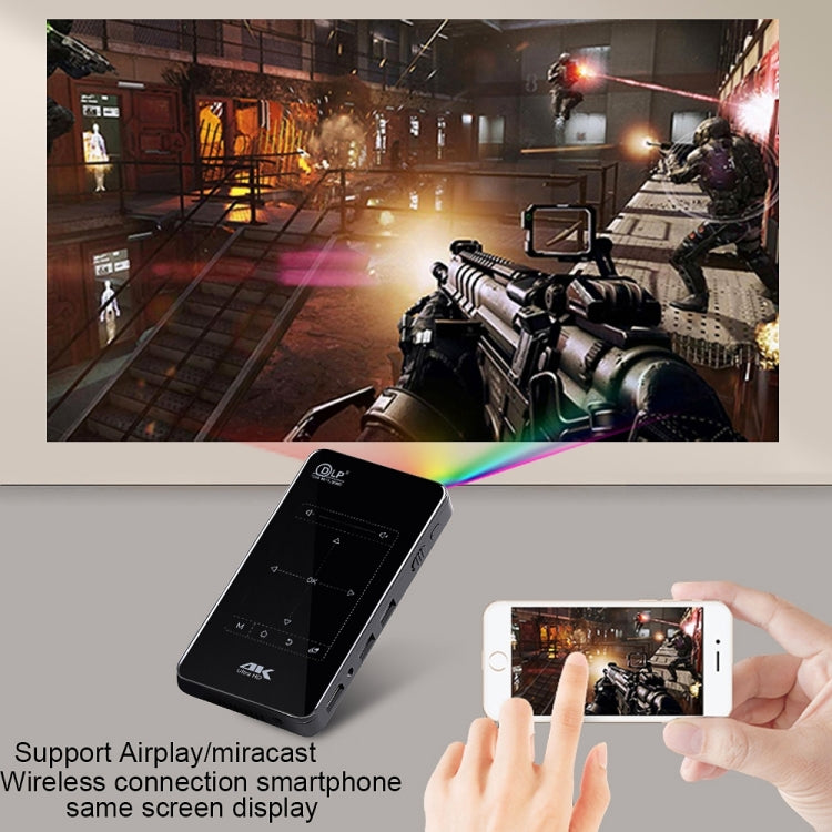 P09 Portable 4K Ultra HD DLP Mini Smart Projector with Infrared Remote Control, Amlogic S905X 4-Core A53 up to 1.5GHz Android 6.0, 1GB+8GB, Support 2.4G/5G WiFi, Bluetooth, TF Card - HoMEdemic™ 