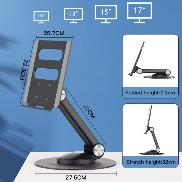 P4 360 Degrees Rotating Aluminum Metal Riser Tablet Laptop PC Stand Holder - HoMEdemic™ 