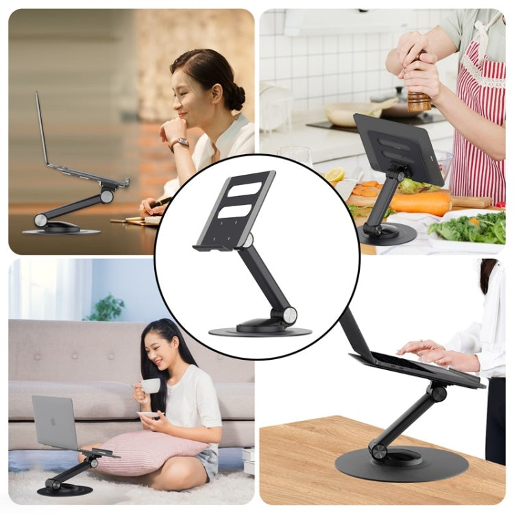 P4 360 Degrees Rotating Aluminum Metal Riser Tablet Laptop PC Stand Holder - HoMEdemic™ 
