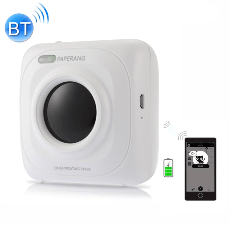 PAPERANG P1 Portable ABS Bluetooth 4.0 Printer Thermal Photo Phone Wireless Connection Printer, P1 White - HoMEdemic™ 