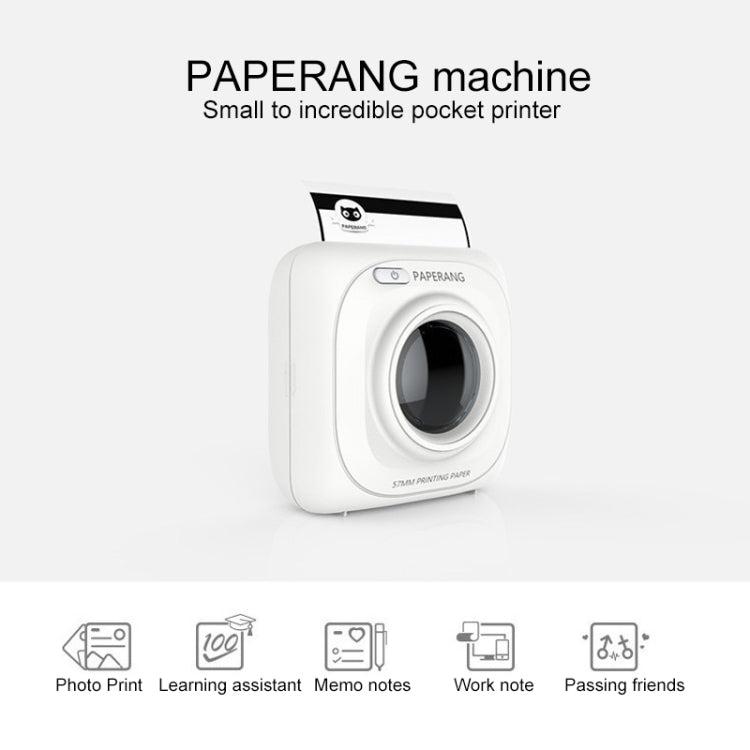 PAPERANG P1 Portable ABS Bluetooth 4.0 Printer Thermal Photo Phone Wireless Connection Printer, P1 White - HoMEdemic™ 
