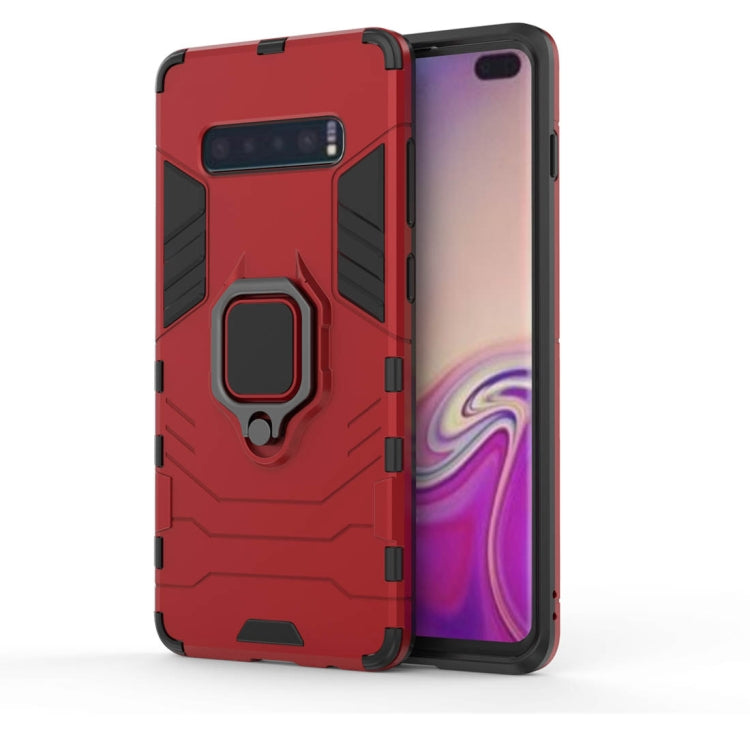 PC + TPU Shockproof Protective Case for Samsung Galaxy S10 Plus, with Magnetic Ring Holder, For Galaxy S10 Plus, For Samsung Galaxy S10 Plus - HoMEdemic™ 