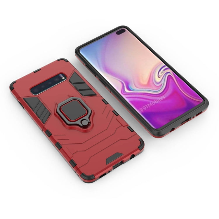 PC + TPU Shockproof Protective Case for Samsung Galaxy S10 Plus, with Magnetic Ring Holder, For Galaxy S10 Plus, For Samsung Galaxy S10 Plus - HoMEdemic™ 