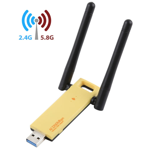 AC1200Mbps 2.4GHz & 5GHz Dual Band USB 3.0 WiFi Adapter External Network Card with 2 External Antenna - HoMEdemic™ 