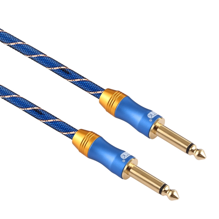 EMK 6.35mm Male to Male 3 Section Gold-plated Plug Grid Nylon Braided Audio Cable for Speaker Amplifier Mixer, Length: 1.5m - HoMEdemic™ 