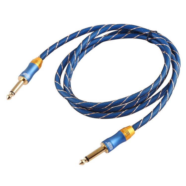 EMK 6.35mm Male to Male 3 Section Gold-plated Plug Grid Nylon Braided Audio Cable for Speaker Amplifier Mixer, Length: 1.5m - HoMEdemic™ 