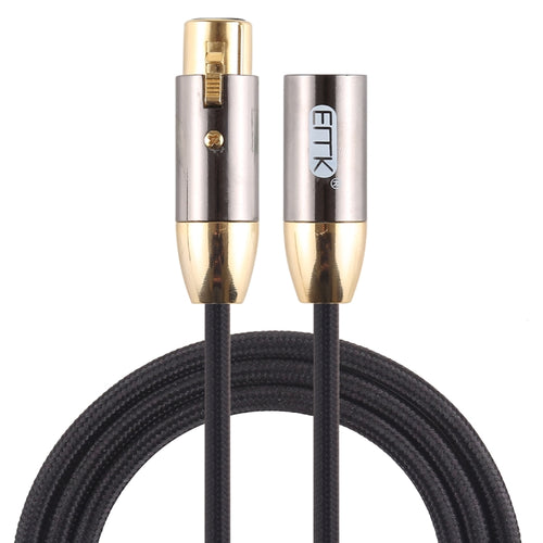 EMK XLR Male to Female Gold-plated Plug Cotton Braided Cannon Audio Cable for XLR Jack Devices, Length: 1m - HoMEdemic™ 