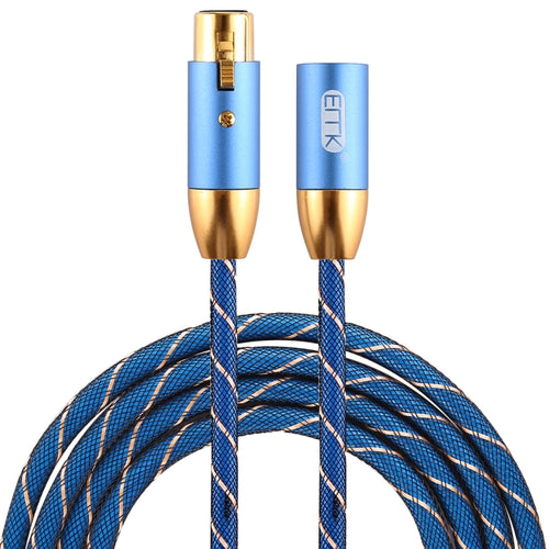 EMK XLR Male to Female Gold-plated Plug Grid Nylon Braided Cannon Audio Cable for XLR Jack Devices, Length: 2m - HoMEdemic™ 