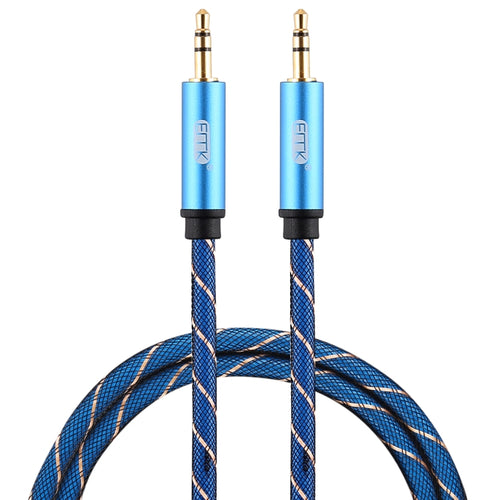 EMK 3.5mm Male to Male Grid Nylon Braided Audio Cable for Speaker / Notebooks / Headphone, Length: 0.5m - HoMEdemic™ 