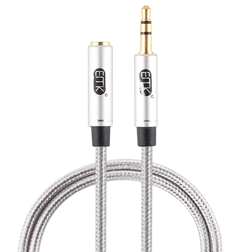 EMK 3.5mm Male to Female Gold-plated Plug Cotton Braided Audio Cable for Speaker / Notebooks / Headphone, Length: 0.5m - HoMEdemic™ 