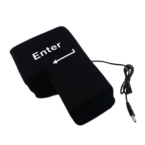 Big Enter Button USB Computer Desktop Pillow Creative Vent Enter Key Hand Pillow(Black) - HoMEdemic™ 