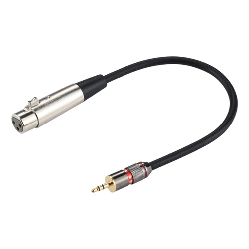 Metal Head 3.5mm Male to Aluminum Shell 3 Pin XLR CANNON Female Audio Connector Adapter Cable, Total Length: about 35cm - HoMEdemic™ 