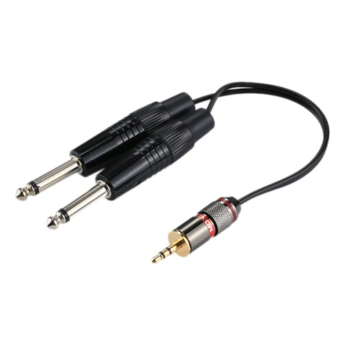 3.5mm Male to 2 x 6.35mm Male Mono Audio Adapter Cable, Total Length: about 27cm - HoMEdemic™ 