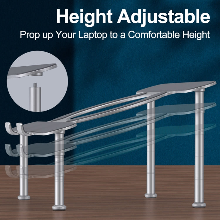 R-JUST BJ03 Universal Detachable Bench Shape Aluminum Alloy Angle Adjustable Laptop Stand - HoMEdemic™ 