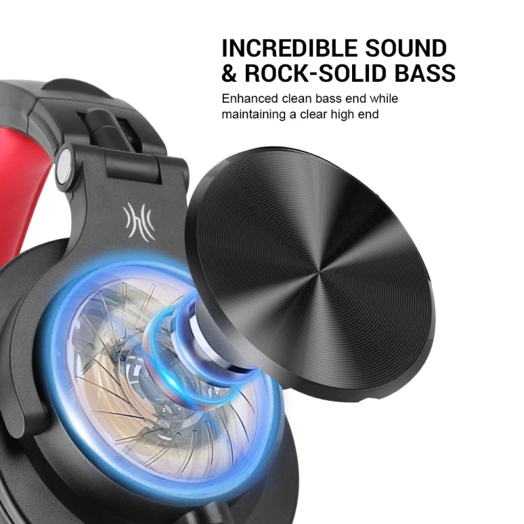 OneOdio A71 Head-mounted Noise Reduction Wired Headphone with Microphone (Black Red) - HoMEdemic™ 