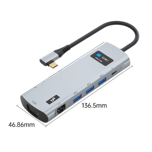 Z261 12 in 1 Elbow USB-C/Type-C to USB MST Smart Docking Station HUB Adapter - HoMEdemic™ 