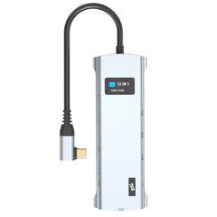 Z261 12 in 1 Elbow USB-C/Type-C to USB MST Smart Docking Station HUB Adapter - HoMEdemic™ 