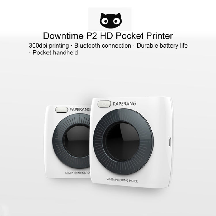 PAPERANG P2 Portable Bluetooth Printer Thermal Photo Phone Wireless Connection Printer, P2 White - HoMEdemic™ 