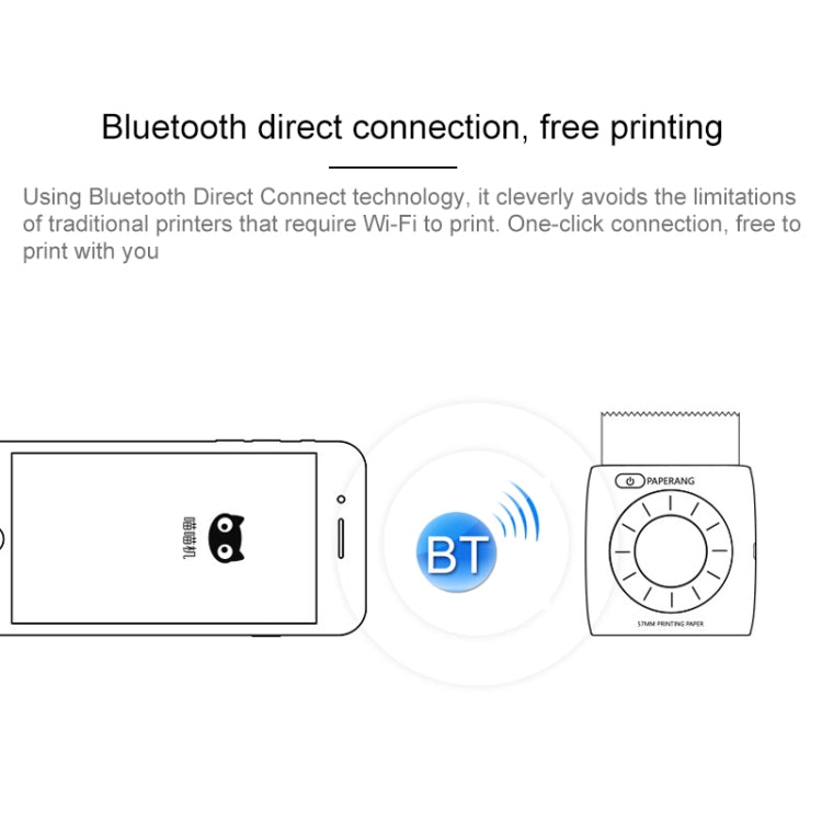 PAPERANG P2 Portable Bluetooth Printer Thermal Photo Phone Wireless Connection Printer, P2 White - HoMEdemic™ 