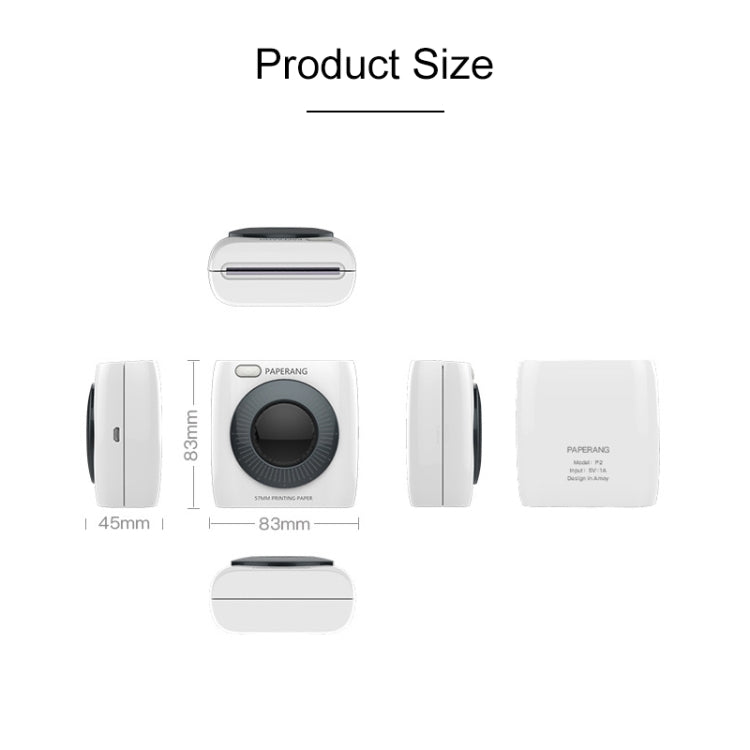 PAPERANG P2 Portable Bluetooth Printer Thermal Photo Phone Wireless Connection Printer, P2 White - HoMEdemic™ 