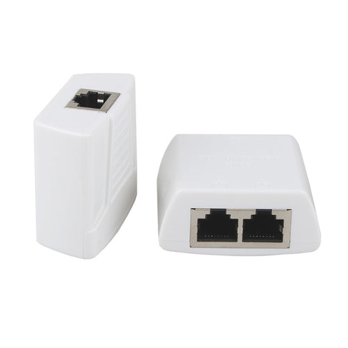 RJ45 to 2 x RJ45 Ethernet Network Coupler Thunder Lightning Protection (White) - HoMEdemic™ 