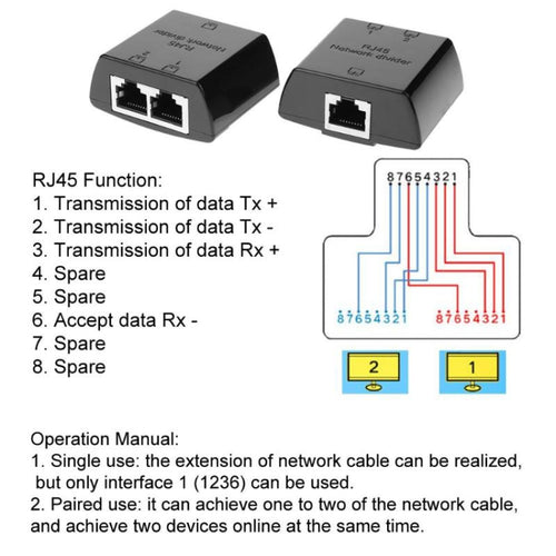 RJ45 to 2 x RJ45 Ethernet Network Coupler Thunder Lightning Protection (White) - HoMEdemic™ 