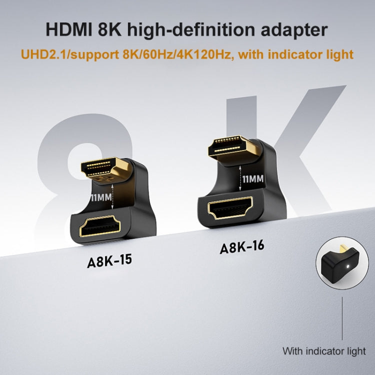 A8K-16 8K HDMI Male to HDMI Female U-bend Adapter - HoMEdemic™ 