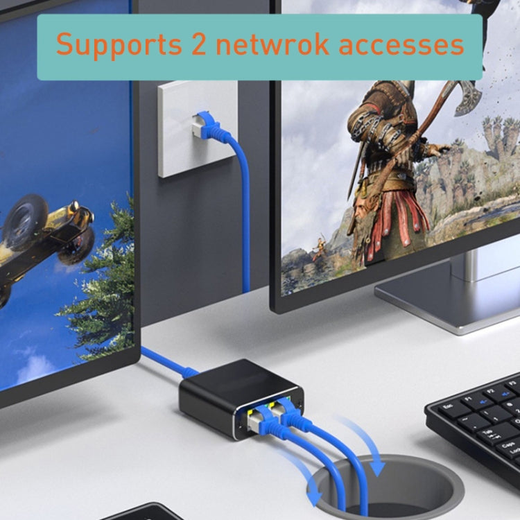OZHW3 RJ45 1 to 2 Splitter Adapter Network 1000M LAN Ethernet Female Connector - HoMEdemic™ 