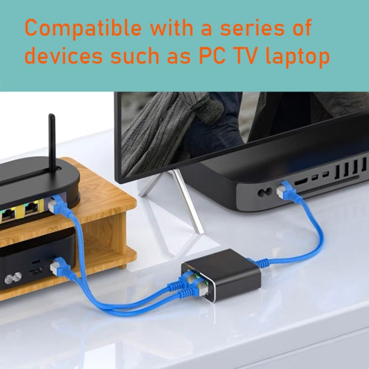 OZHW3 RJ45 1 to 2 Splitter Adapter Network 1000M LAN Ethernet Female Connector - HoMEdemic™ 