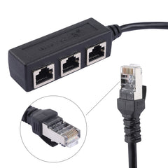 1 to 3 Socket LAN Ethernet Network RJ45 Plug Splitter Extender, 3 Ports RJ45 - HoMEdemic™ 