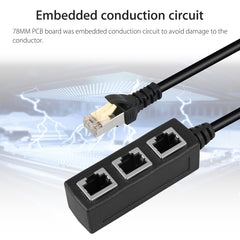 1 to 3 Socket LAN Ethernet Network RJ45 Plug Splitter Extender, 3 Ports RJ45 - HoMEdemic™ 