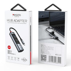 Yesido HB24 5 in 1 USB-C / Type-C Multifunction Docking Station HUB Adapter - HoMEdemic™ 