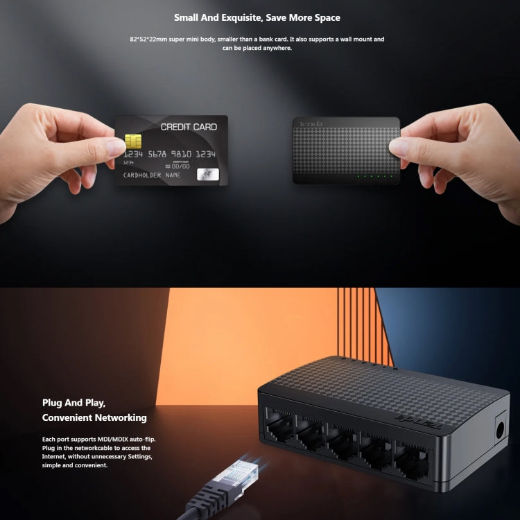 Tenda SG105M All Gigabit Ports High-speed Network 5-Port Ethernet Switch 1000Mbps Fast LAN HUB - HoMEdemic™ 