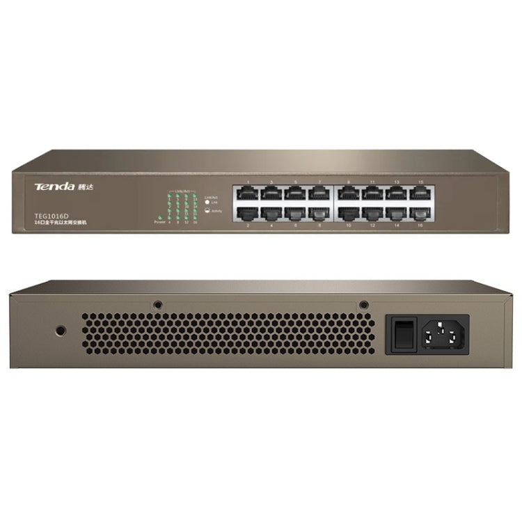 Tenda TEG1016D Desktop v6.0 16-Port Gigabit Ethernet Switch 6KV Lightning Protect - HoMEdemic™ 