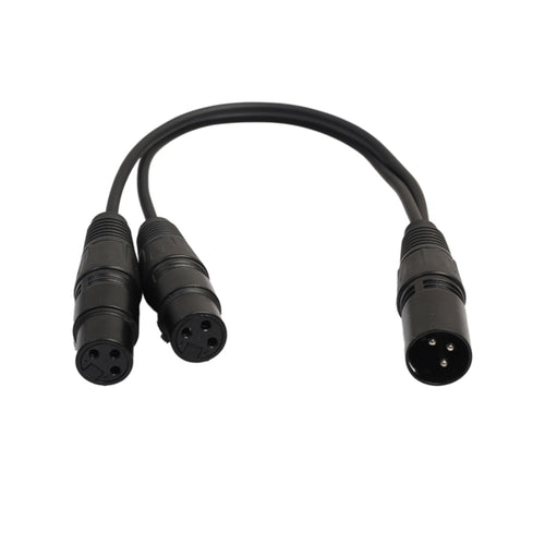 30cm 3 Pin XLR CANNON 1 Male to 2 Female Audio Connector Adapter Cable for Microphone / Audio Equipment - HoMEdemic™ 