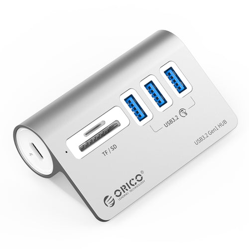 ORICO M3UT3 3-port USB 3.2 HUB with Card Reader (Silver) - HoMEdemic™ 