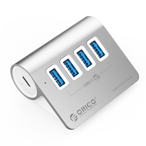 ORICO M3U4 Aluminum Alloy 4-Port USB 3.2 Gen1 10Gbps HUB (Silver) - HoMEdemic™ 