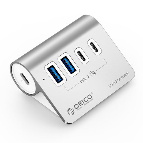 ORICO M3CU2 Aluminum Alloy 4-Port Type-C And USB 3.2 Gen2 10Gbps HUB(Silver) - HoMEdemic™ 