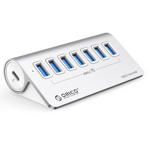 ORICO M3U7 Aluminum Alloy 7-Port USB 3.2 Gen1 5Gbps HUB with 1m Cable(Silver) - HoMEdemic™ 