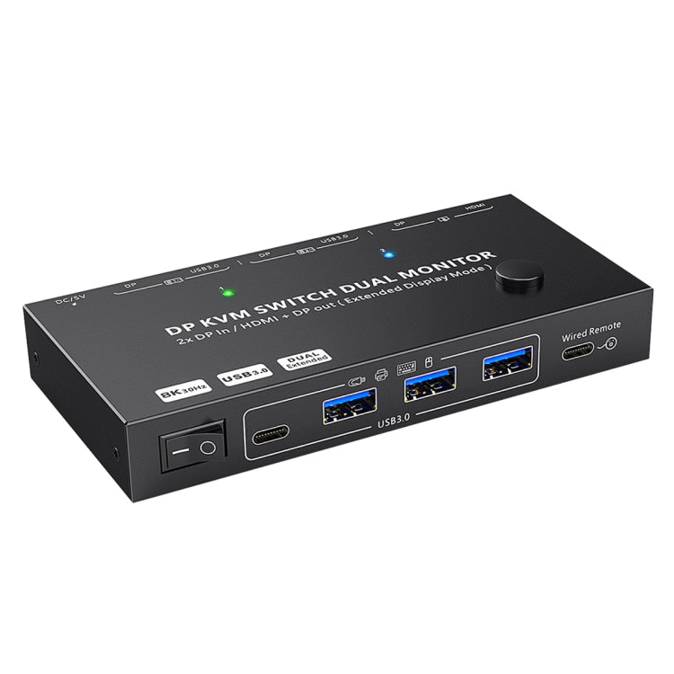 KC-KVM212DH 4K 60HZ USB3.0 DP Dual Display KVM Switcher with MST Dual Screen Extension Replication - HoMEdemic™ 