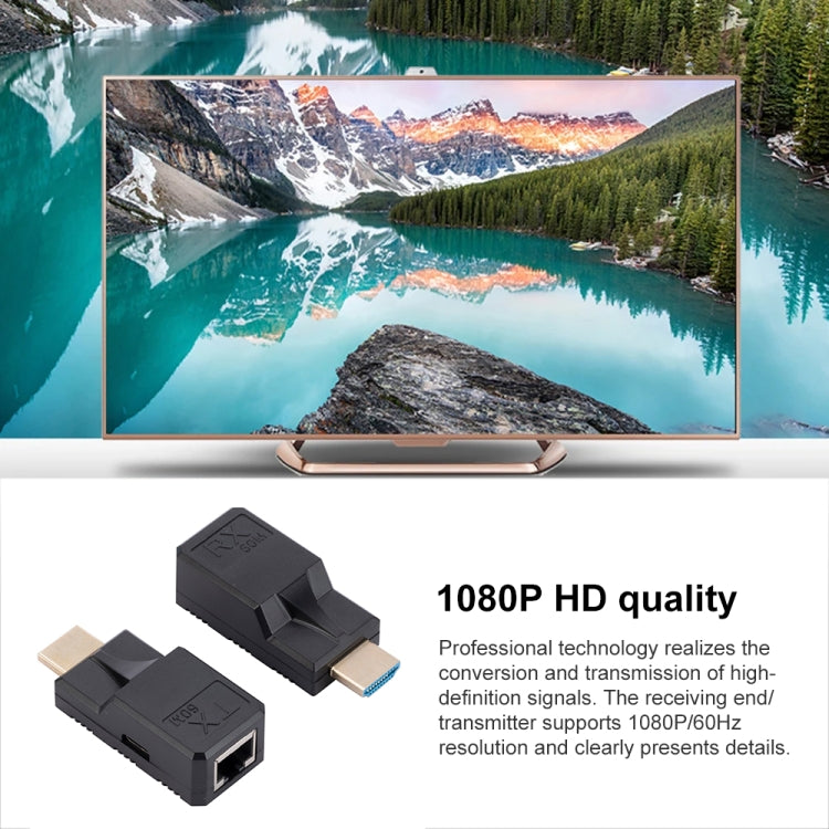 60m RJ45 to HDMI Network Extender, with Cable - HoMEdemic™ 