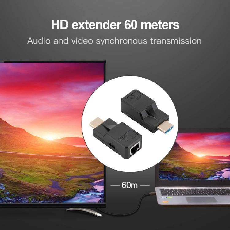 60m RJ45 to HDMI Network Extender, with Cable - HoMEdemic™ 